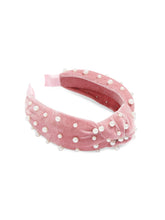 VELVET AND PEARLS KNOTTED HEADBAND: BLACK