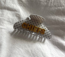 GAMEDAY TEAM CLAW CLIP ACCESSORY: GO BUCKS - WHITE POLKA DOT