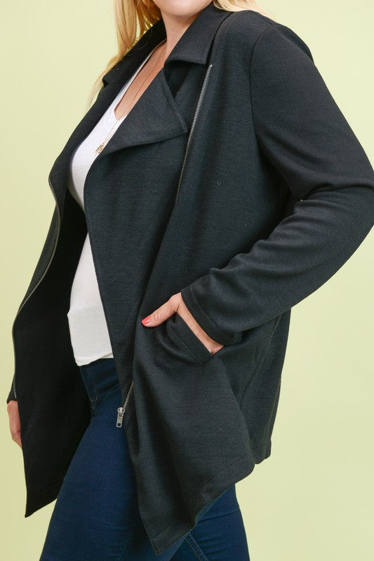 Asymmetrical zip jacket sale