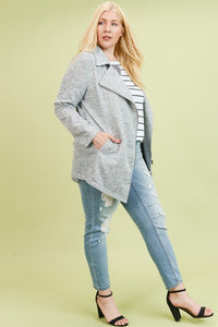 Gray asymmetrical zipper jacket