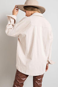 Ivory button down shacket