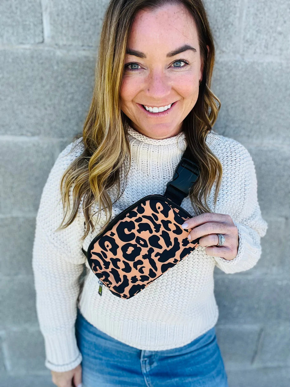 Leopard fanny pack sling bag Trendy Tags Boutique
