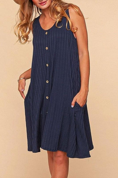 Navy flare swing dress